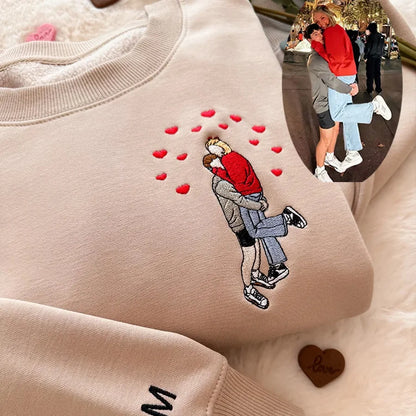 Personalized Embroidered Photo Sweatshirt Special for Valentines