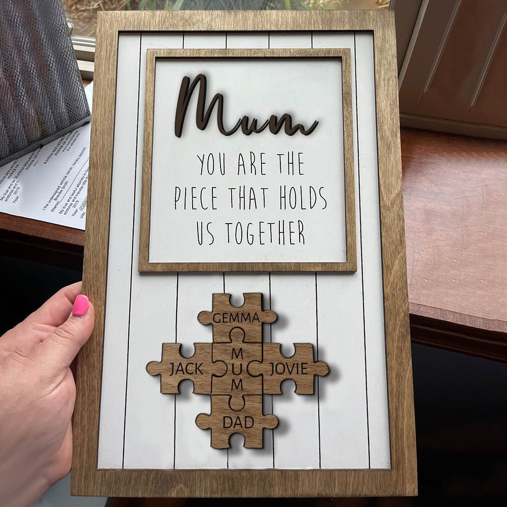 Wood Personalised Mum Puzzle Sign