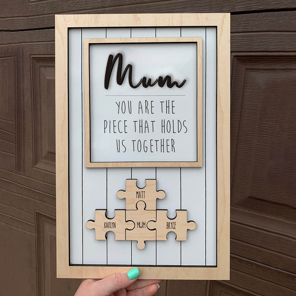 Wood Personalised Mum Puzzle Sign