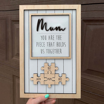 Wood Personalised Mum Puzzle Sign