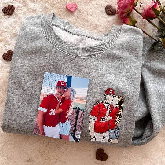 Personalized Embroidered Photo Sweatshirt Special for Valentines