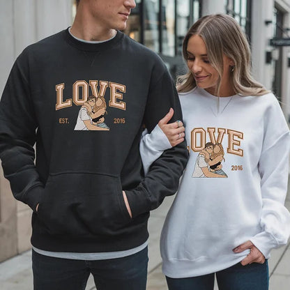 Personalized LOVE Embroidered Photo Sweatshirt Special for Valentines