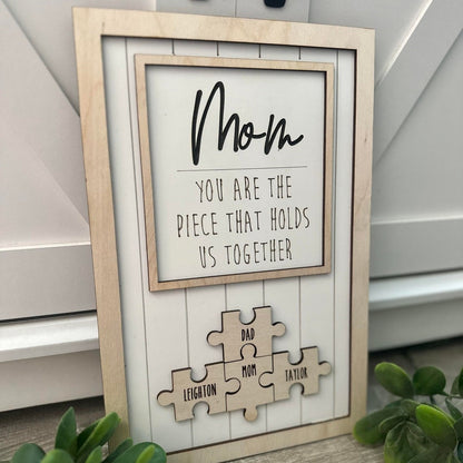 Wood Personalised Mum Puzzle Sign