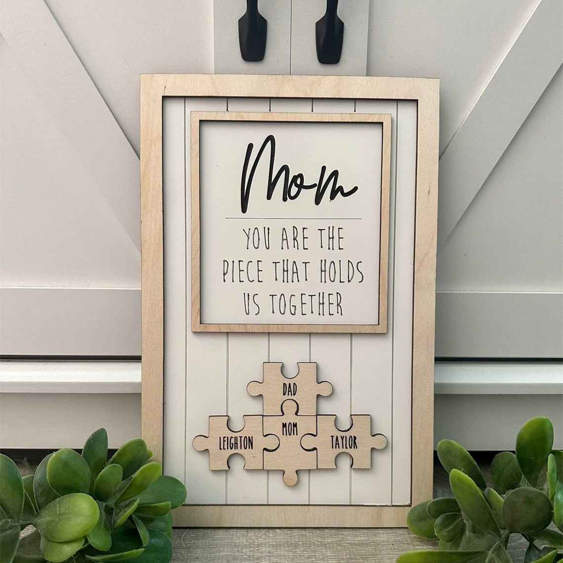 Wood Personalised Mum Puzzle Sign